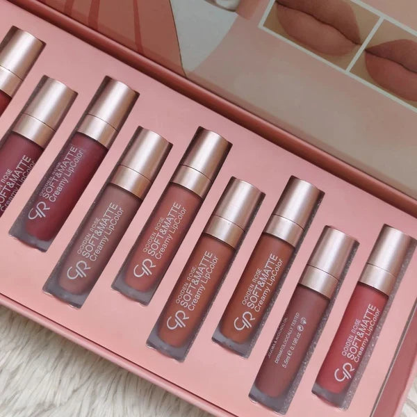 Golden rose soft matte & cream lip color set of 10 shades