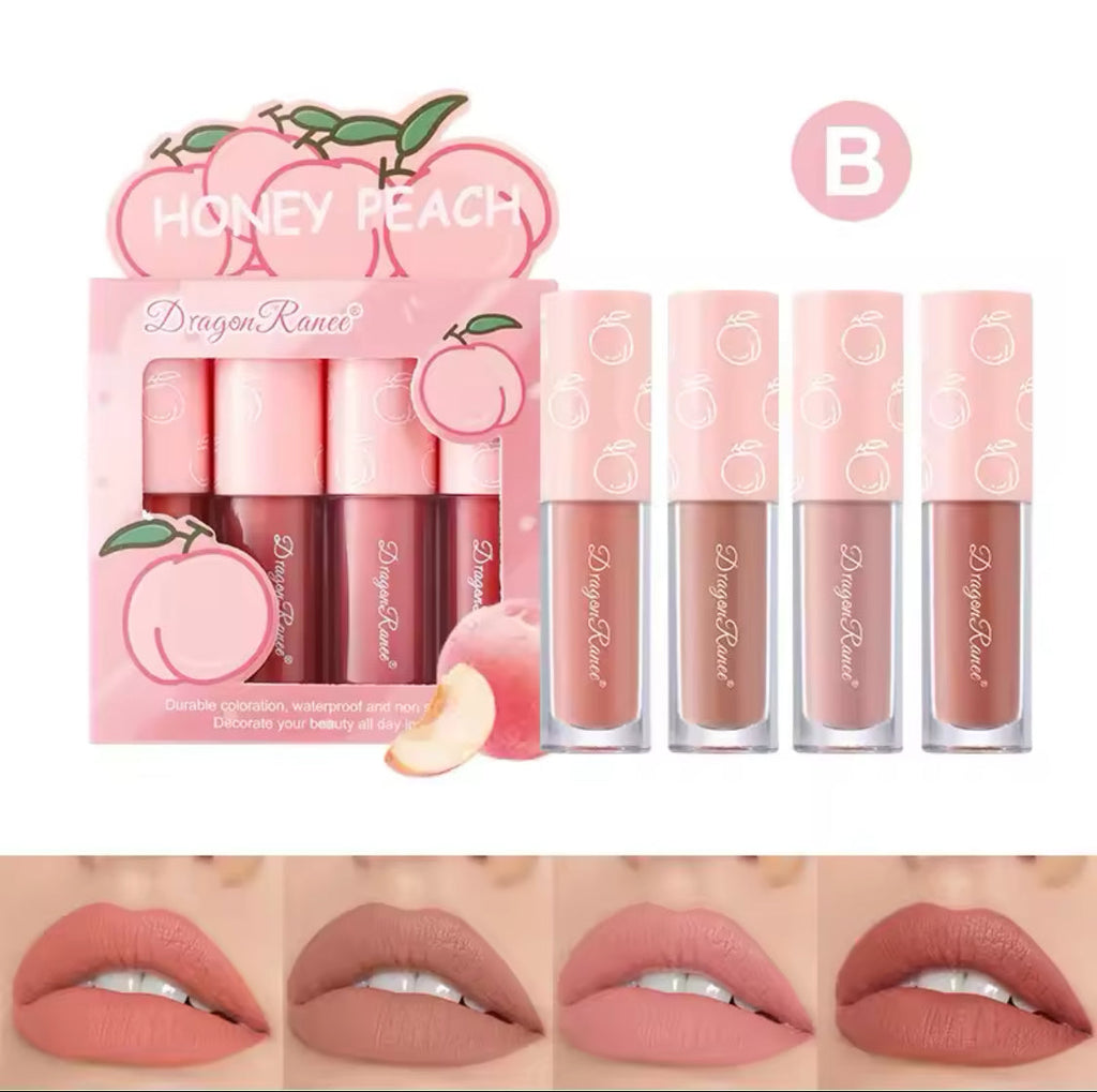 Dragon Ranee
4 color Liquid lipstick lipgloss matte set