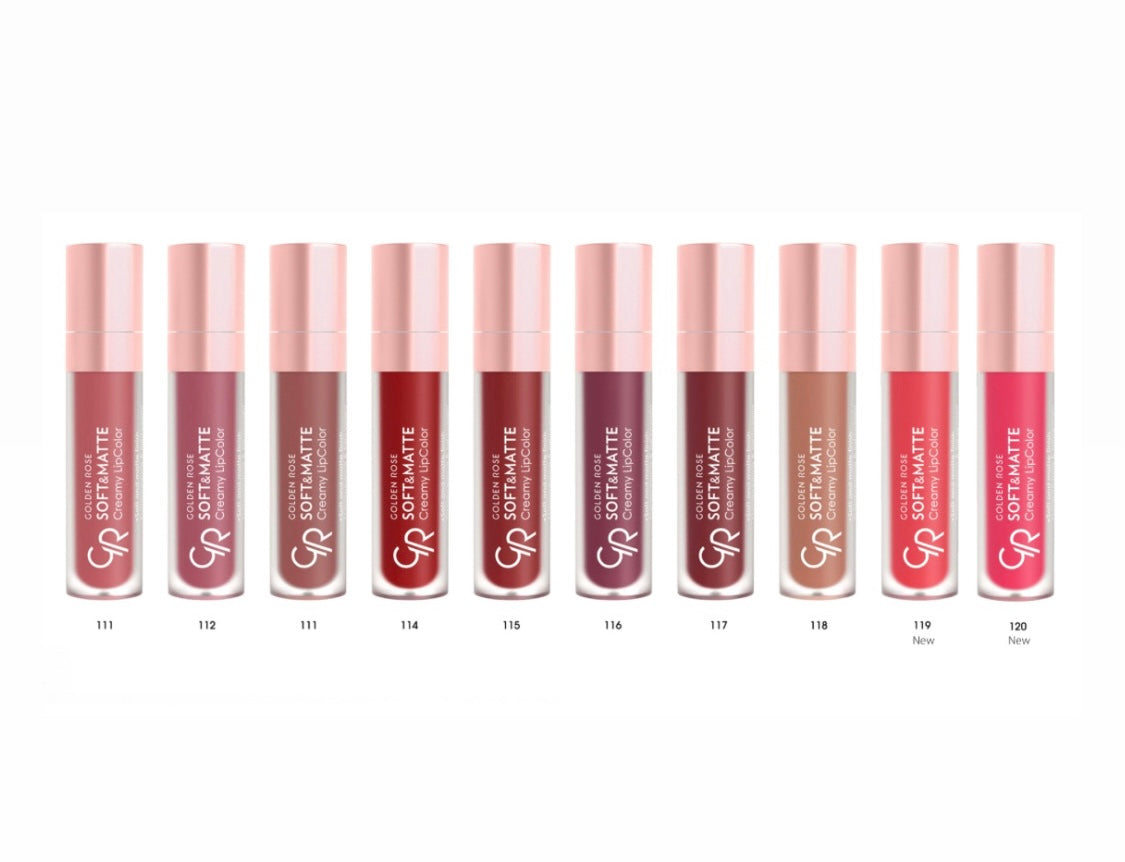 Golden Rose soft & matte creamy lip color set of 10 shades