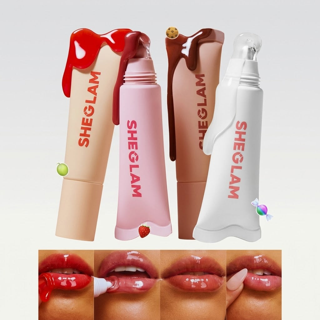 SHEGLAM Crystal Glaze Moisturizing Lip Tint (Deal of 4)