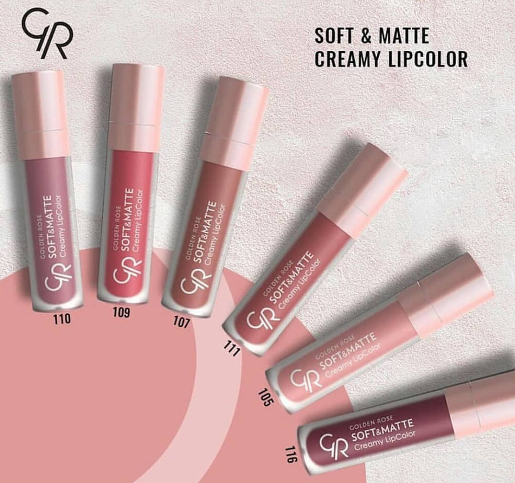 Golden rose soft matte & cream lip color set of 10 shades