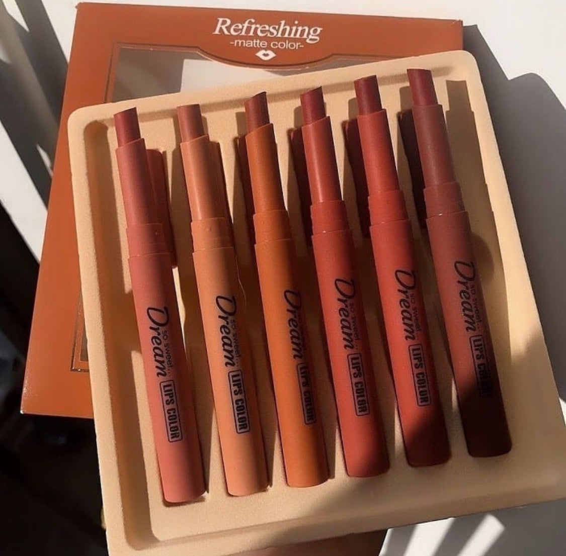 Henfang Dream matte Lipsticks pack of 6 colors