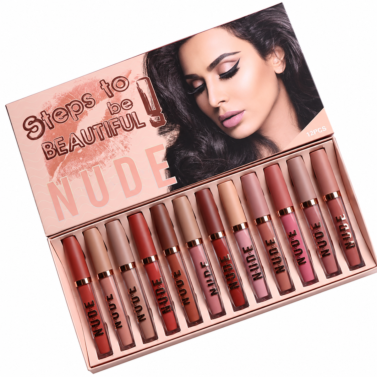 NUDE Steps to be beautiful lipgloss matte pack of 12