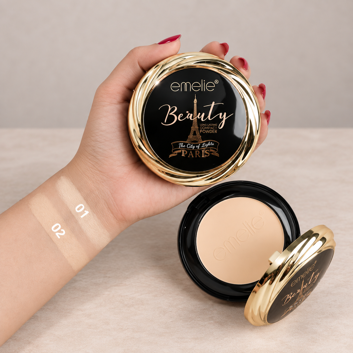 Emelie Beauty 2 in 1 Matte compact powder limited variant