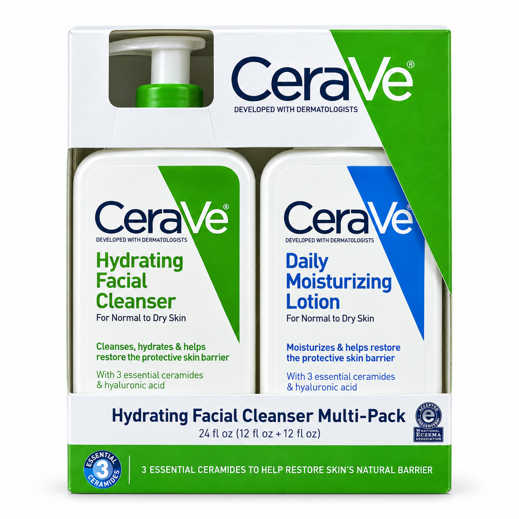 CeraVe Hydrating Facial Cleanser + Daily Moisturizing Lotion Combo Deal (236ml Each)