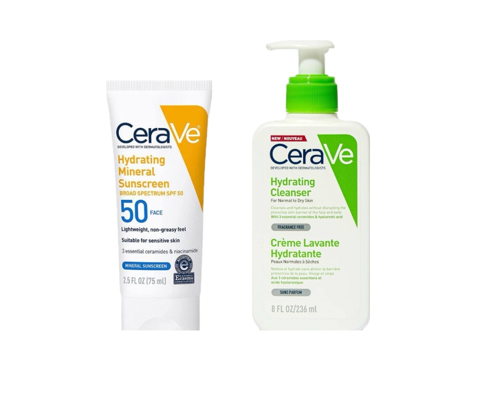CeraVe Hydrating Cleanser and CeraVe Sunscreen SPF 50 combo deal