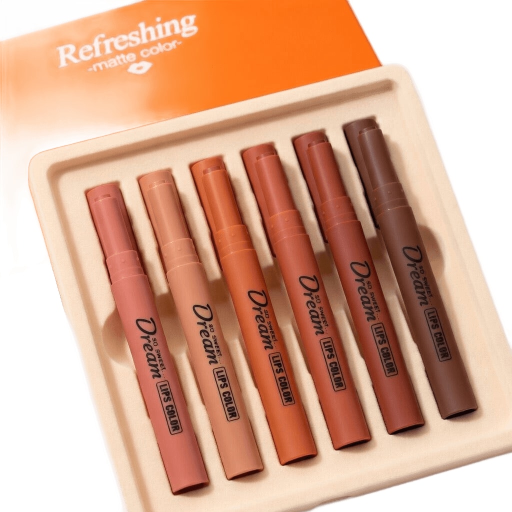 Henfang Dream matte Lipsticks pack of 6 colors