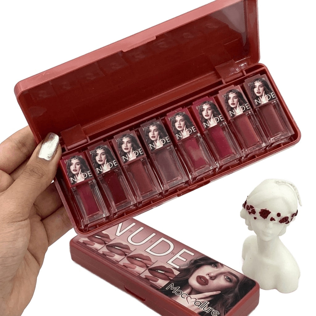 Mocallure Dark Nude Lipgloss Matte 8 Shades Pack.