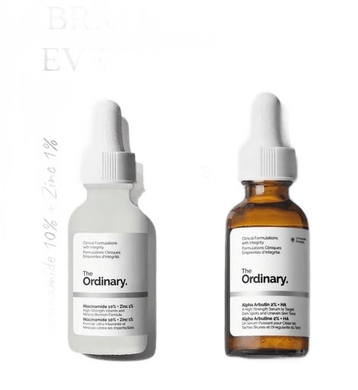 The Ordinary Brightening Duo: Niacinamide 10% + Zinc 1% & Alpha Arbutin 2% + HA
